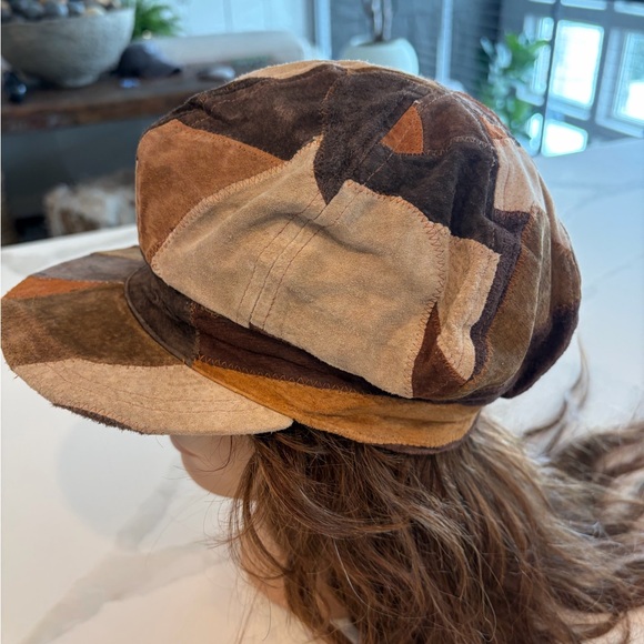 Leather Patchwork Cap for womans - Picture 2 of 6